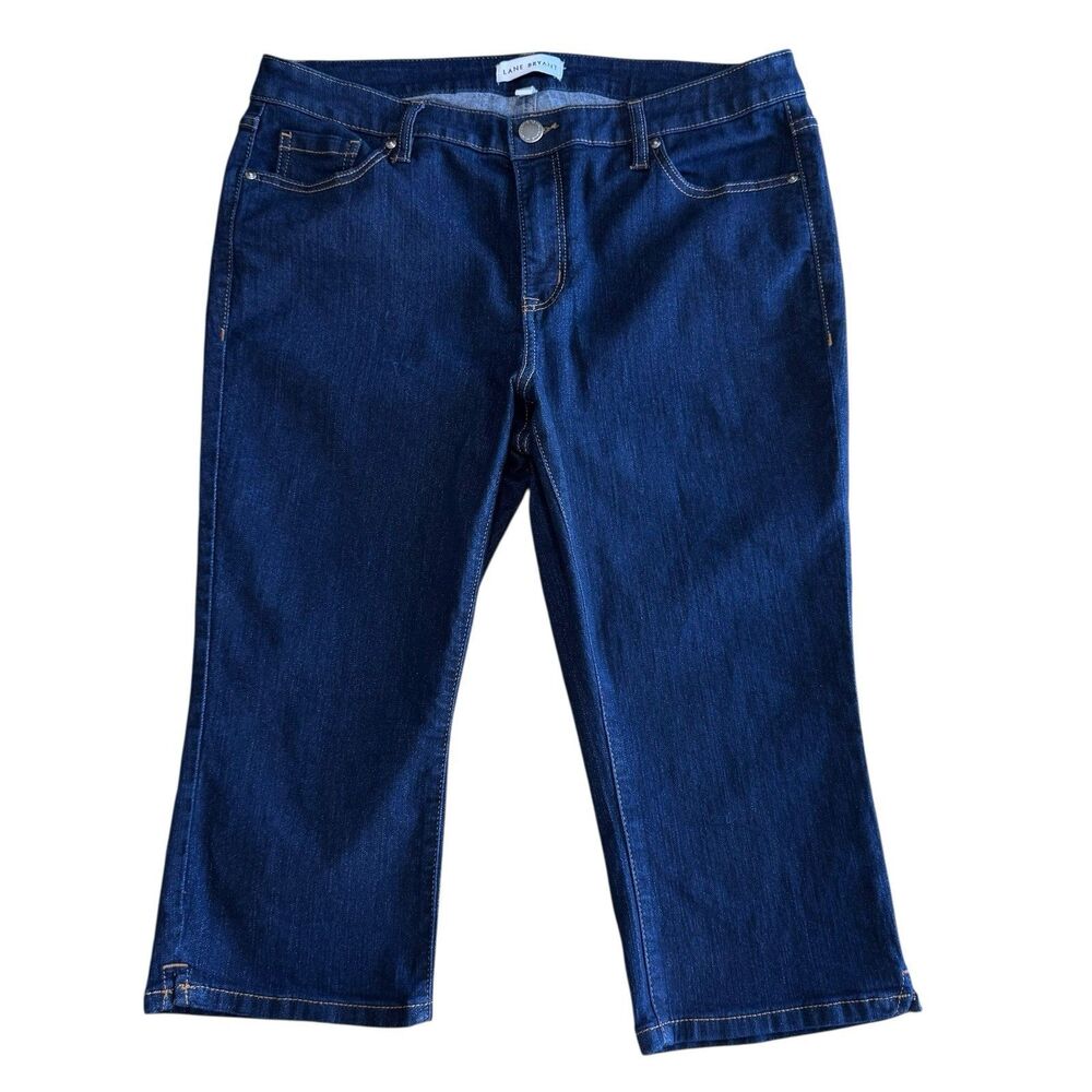 Lane Bryant Flex Magic Waistband Mid Rise Pedal Crop Jeans Denim Size 16 EUC
